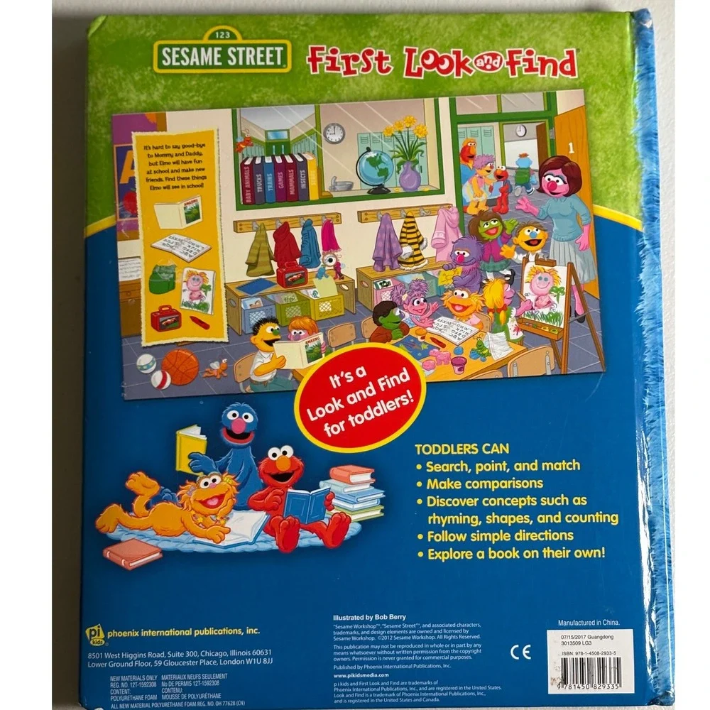 Sesame Street First Look and Find Let's Go to‎ School Elmo Board Book Toddlers